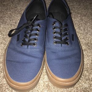 Blue Vans Authentic Gum sole